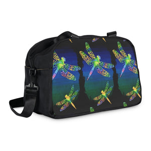 Open image in slideshow, Dragonfly Dreaming Fitness Handbag in Midnight Black
